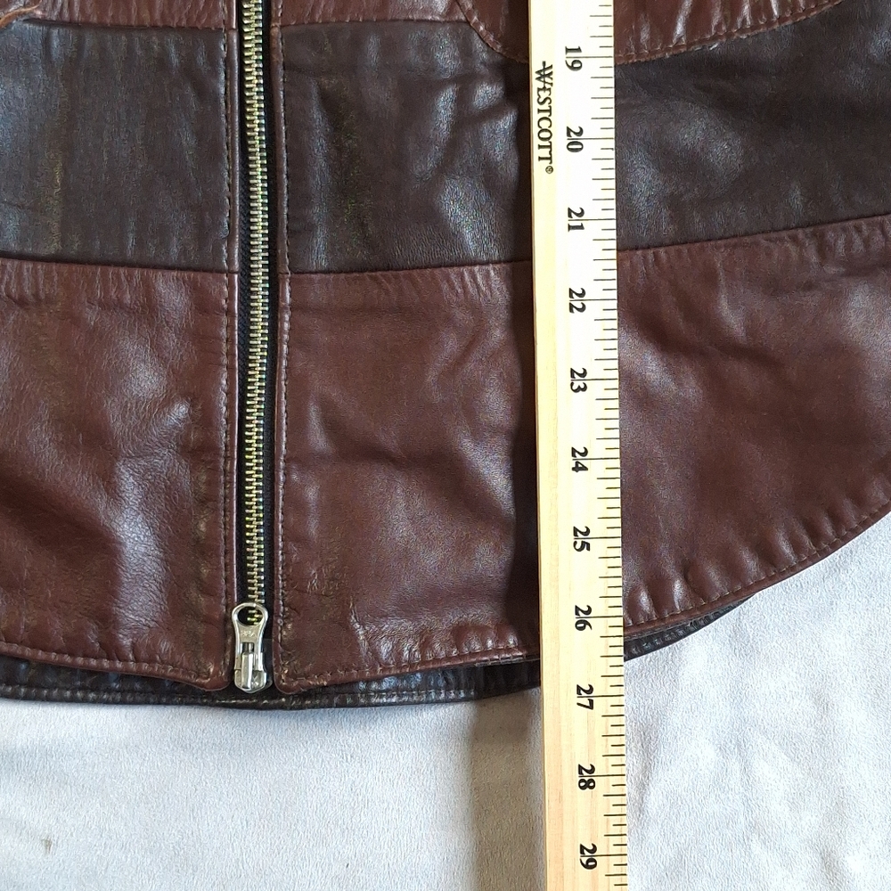 Women’s Brown Hooded Leather Jacket - Picture 11 of 12